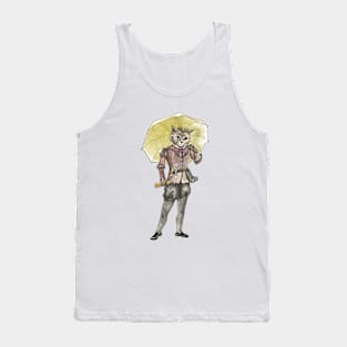 Steampunk Cat with Yellow Umbrella Tank Top